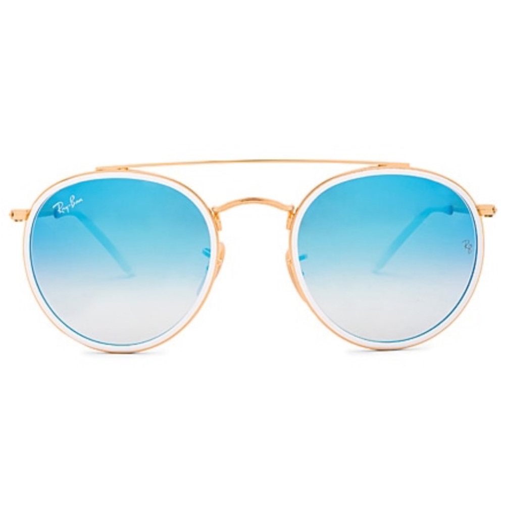 Round Mirrored Ray Bans w/ white - Worn once